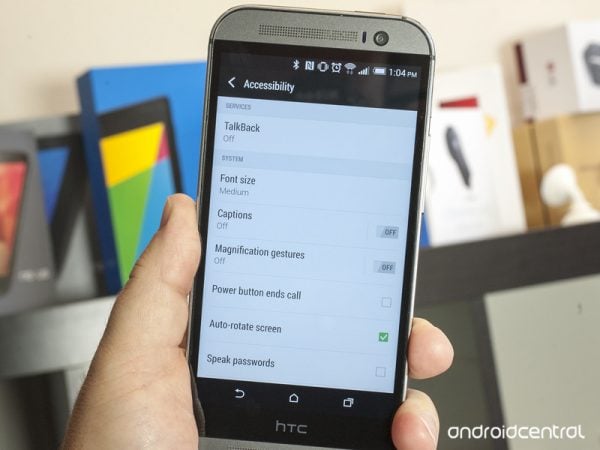accessibility features on the htc one m8