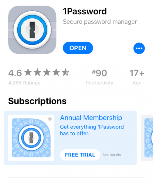 1Password iphone XR app