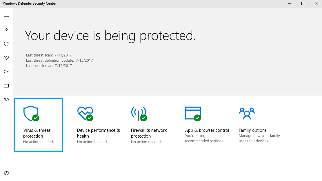 Windows Defender offline in Windows 10 Creators Update